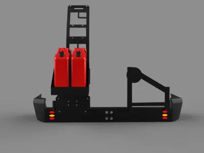 Generic Rear Metal Off-Road Bumper Low-poly 3D model