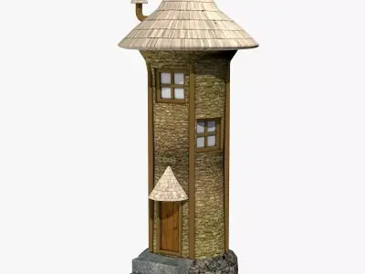 Medieval Tower Building  Low-poly 3D model