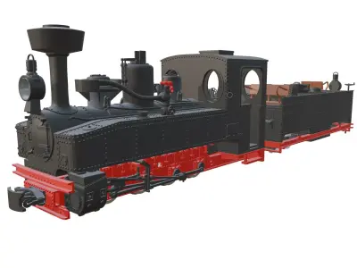 D-Feldbahn Locomotive HF with tender 1-87 H0f600mm resin 3D print model