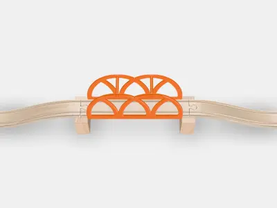 LILLABO 5-piece train bridge set Low-poly 3D model