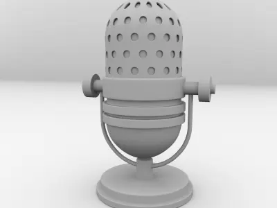 Retro Microphone 3D model