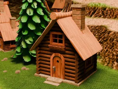 Medieval Stronghold And Village Free low-poly 3D model