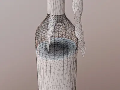 Molotov cocktail Low-poly 3D model