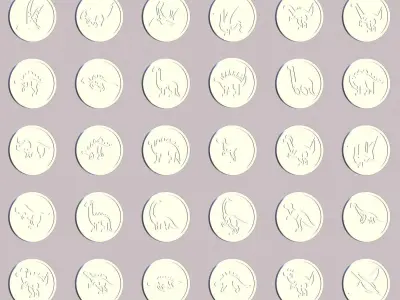 Dinosaur coins 3D print model