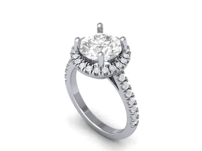 Art Deco Engagement  Ring 3D print model