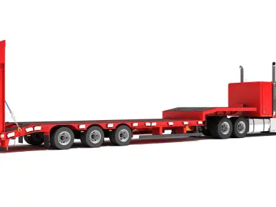 Truck with Platform Trailer 3D model order