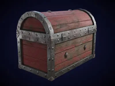 Treasure Chest Low-poly 3D model