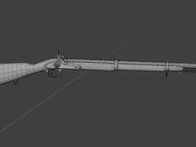 Enfield 1861 Musketoon Low-poly 3D model