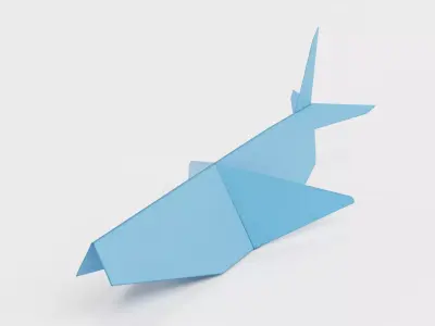 Paper Whale Low-poly 3D model