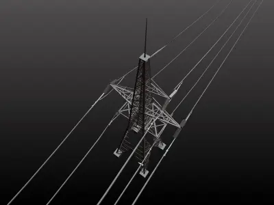 Power line 110 kV 3D model