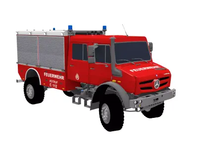 Mercedes Unimog U4023 Fire Truck 3D model