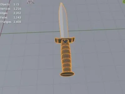 combat knife Free low-poly 3D model purchase