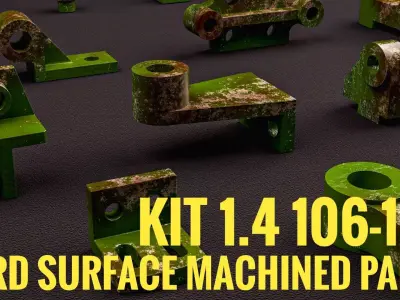 Building Blocks Kit Machined Parts Hard Surface V4 Low-poly 3D model