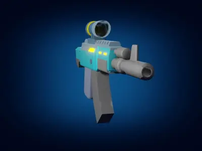 Gun to game PBR low-poly game ready  Free low-poly 3D model