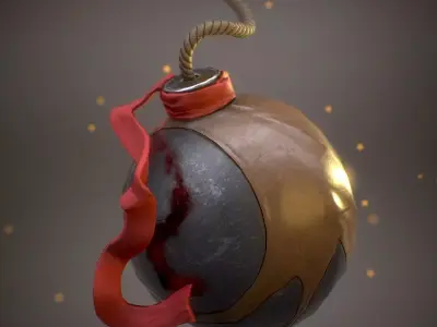 Fantasy bomb ball Low-poly 3D model