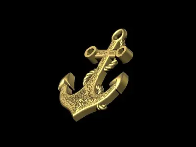 Anchor pendant 3D print model 3