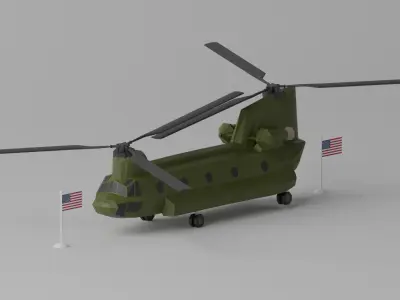 CH-47 Chinook US Army Transport Helicopter 3D model