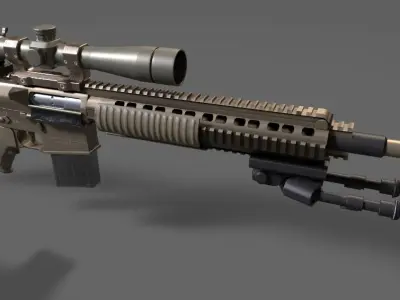 M110 Sniper Rifle  Low-poly 3D model