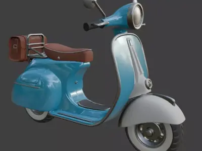 Vintage Retro Scooter 3D Model 3D model
