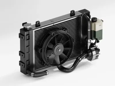 Automotive Cooling Radiator System Model 3D model
