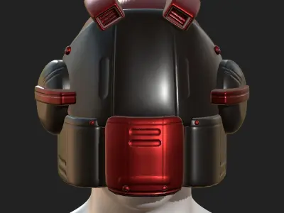Helmet scifi military combat 3d model low poly  Low-poly 3D model 2