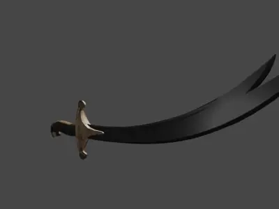 Zulfiqar Sword Low Poly Low-poly 3D model