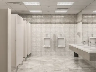 Public Bathroom Interior Scene 3D model