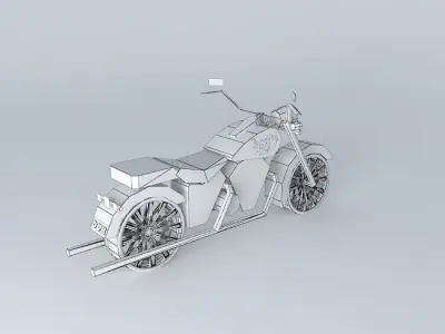 Flamin' Red Chopper Free 3D model