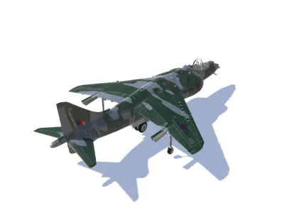 Harrier II Jet Fighter Aircraft Low-poly 3D model