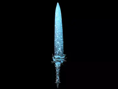 Fantasty sword Moonblade  Low-poly 3D model