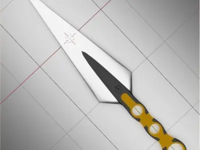 3d throwing knife Low-poly 3D model