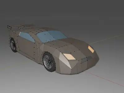 LowPoly Sportcar car Free low-poly 3D model