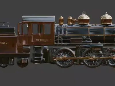 Steampunk Heavy Armored Train 3D Model Low-poly 3D model purchase