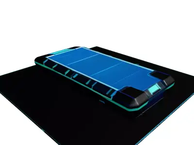 Futuristic Datapad with Cracked Screen 3D model
