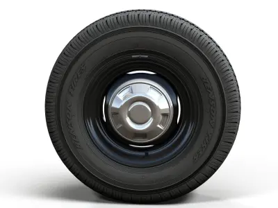 Vintage sedan wheel highpoly  3D model