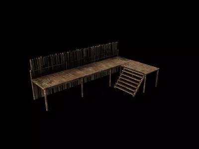 Wooden Scaffolding 3D model purchase