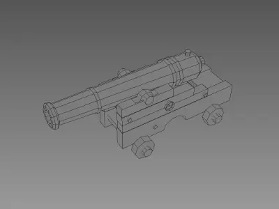 Cannon Low-poly 3D model buy
