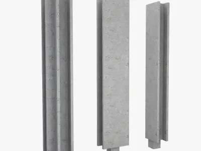 Concrete Connection Wall 3D model