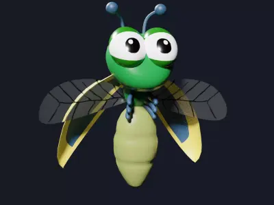 Firefly bug with eyes 3D model