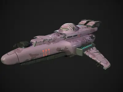 Stylized Sci-Fi Ship  Low-poly 3D model