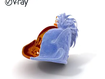 Ornate Feathered Hat Model Pack Low-poly 3D model