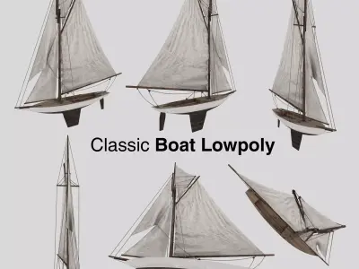 Classic Boat Low-poly 3D model