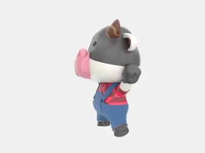 Cute Cow 3D Illustration 3D model