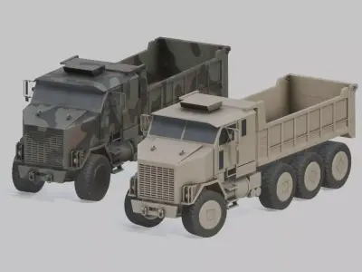 Military Dump Truck Low-poly 3D model