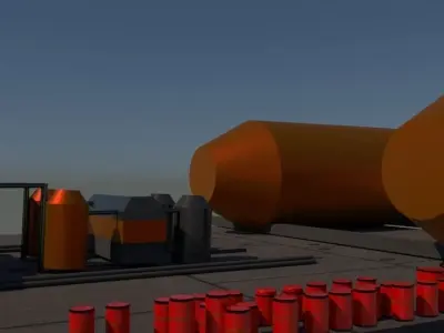 REFINERY EXTRACTION Low-poly 3D model