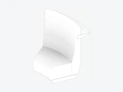 Seating - Contemporary - Blume - Closing - Round - High Back Low-poly 3D model