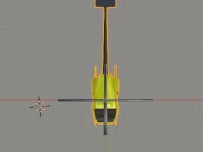 helicopter Low-poly 3D model 3