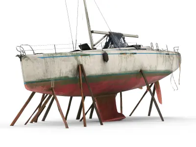 Abandoned boat 01 3D model