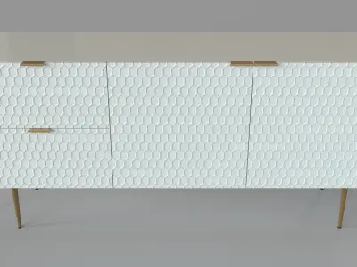 Audrey Dining Buffet Parchment 3D model