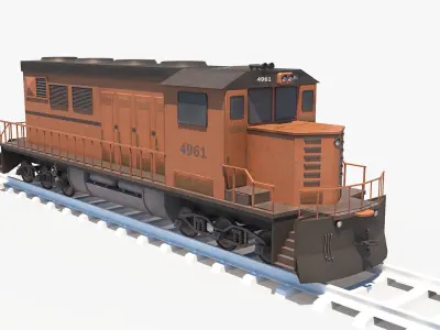 Cargo Train Pack Low-poly 3D model
